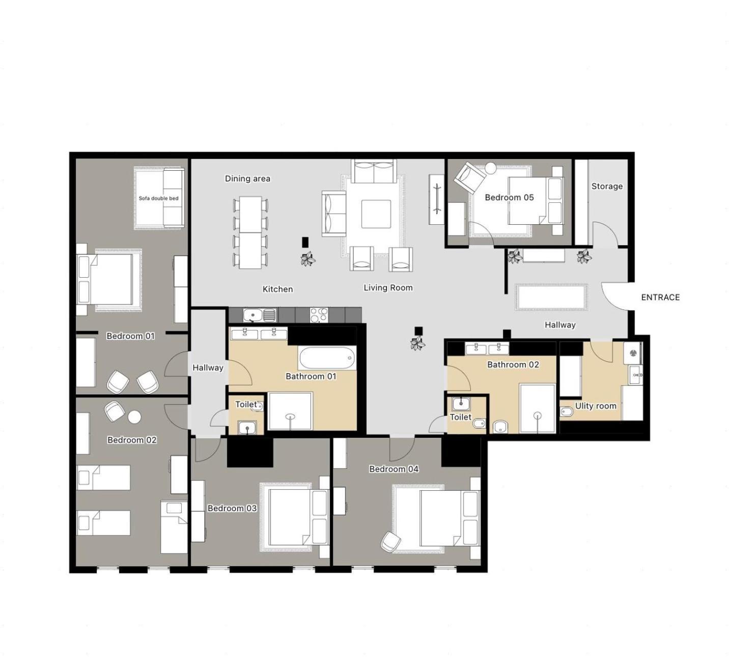 5br+3.5bt Wilson Apt. Apartmán Prague